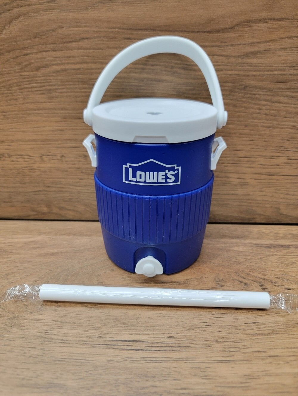 New 2026 LOWES REWARDS DRINKING CUP STRAW MINI WATER ICE BLUE COOLER New, unused